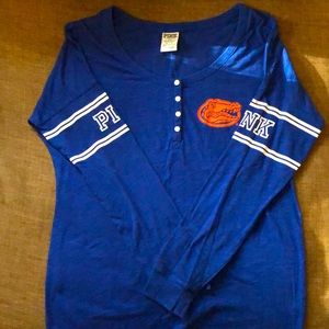 PINK VICTORIA SECRET Collegiate Women’s long sleeve UF GATORS top. Never Worn.
